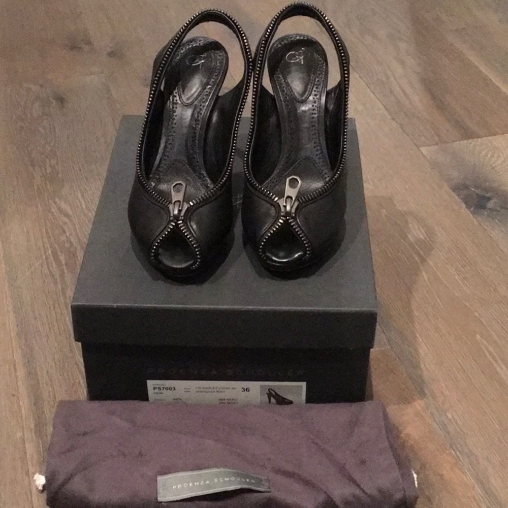 Vintage Proenza Schouler Black Leather Heels